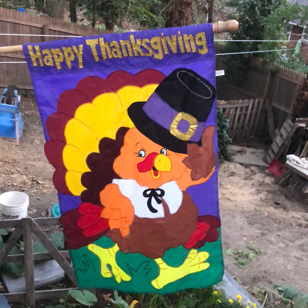 Happy Thanksgiving Turkey Flag